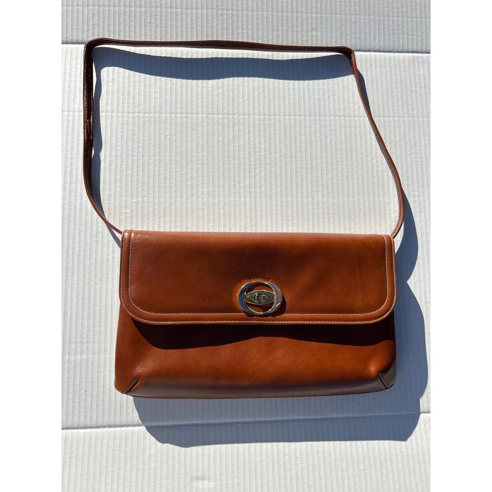 Crown Lewis Purses | Vintage Chestnut Brown Leather Shoulder Bag